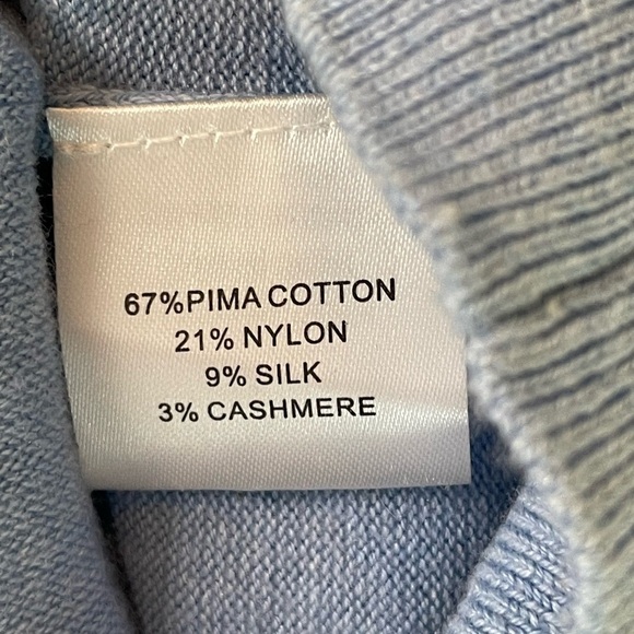 Peter Millar sweater cashmere blend sz XL light blue lightweight - Picture 5 of 7